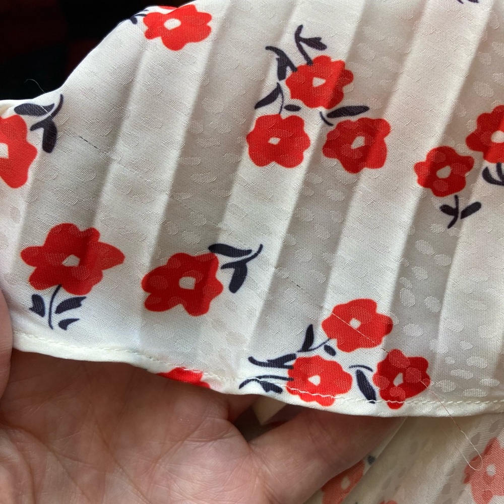 Self-Portrait Ditsy Floral Print One Shoulder Blouse, Sz 2 - Picture 14 of 16